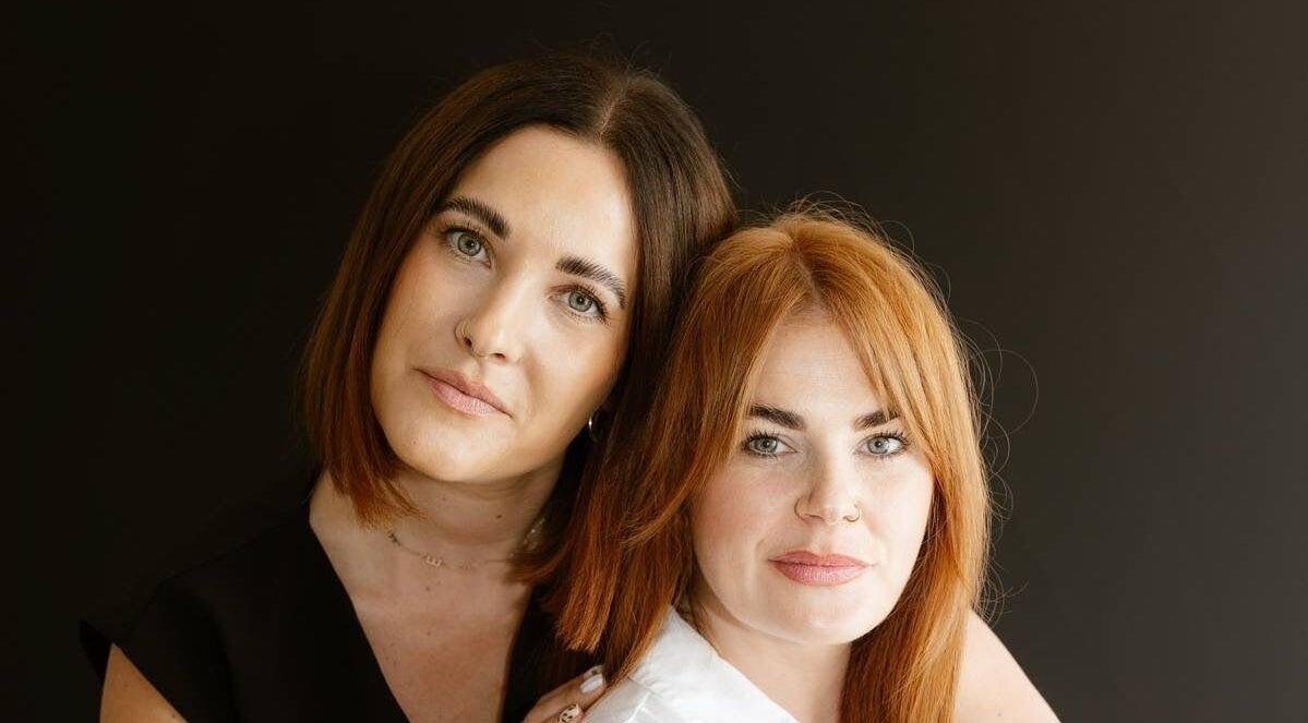 Two women smiling at FACES Brows Lashes Makeup, Ilkley, England, GB, showcasing beauty services.