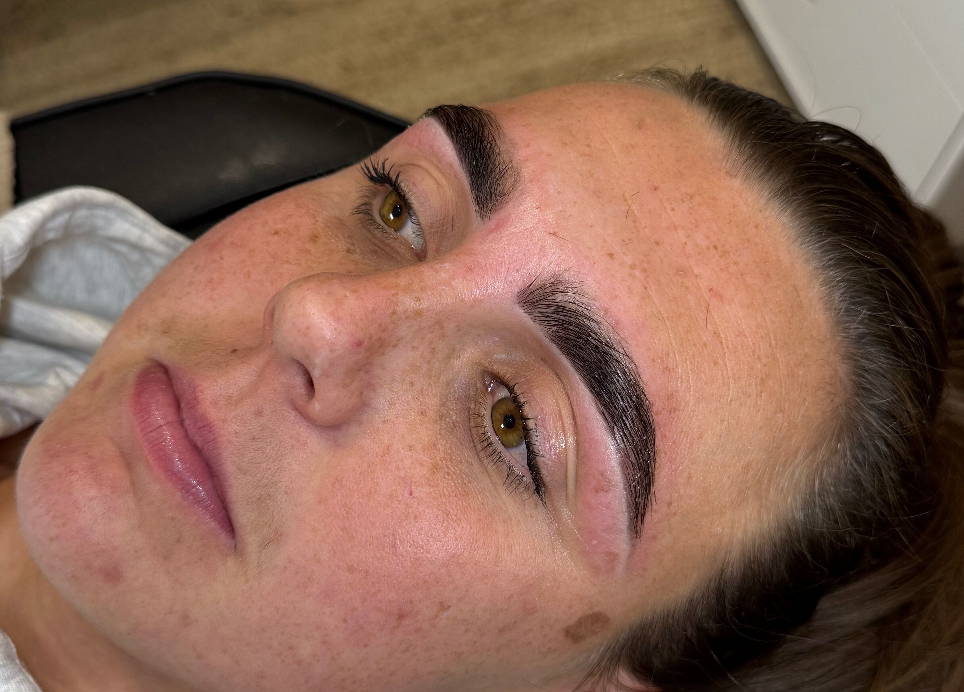 Freshly styled brows at FACES Brows Lashes Makeup in Ilkley, England, GB, showcasing detailed beauty care.