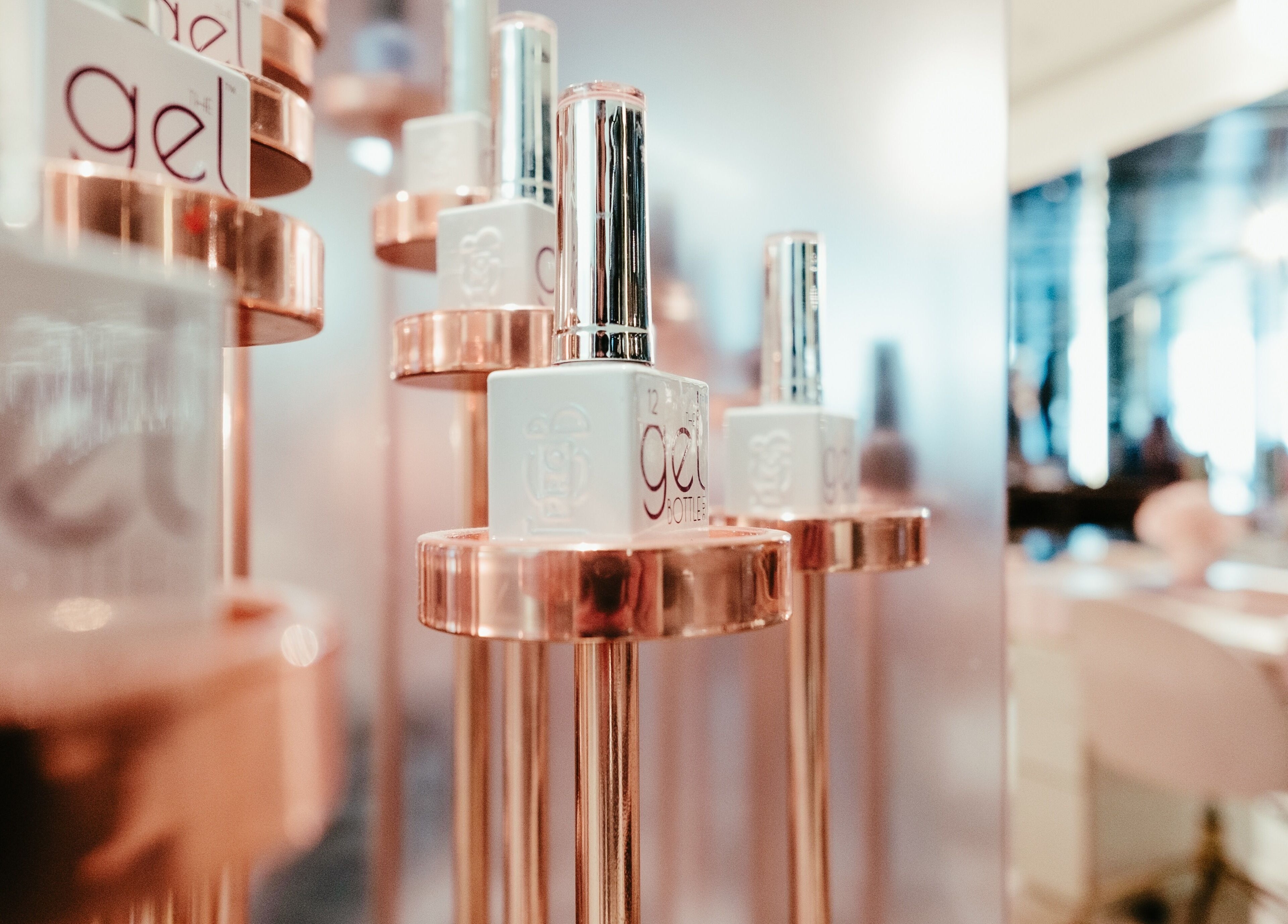 Elegant gel polish collection at Nail'd It Birmingham, Birmingham, England, GB.