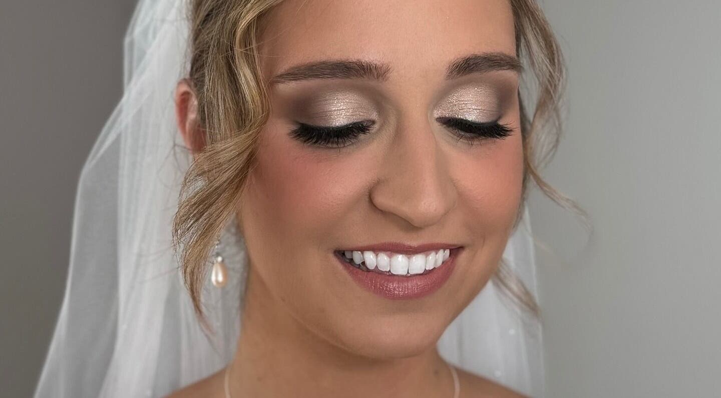 Bridal makeup by Makeup & Skin by Gabrielle in Watchung, New Jersey, US. Close-up of bride with flawless skin.