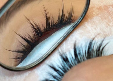Close-up of eyelash extensions at Pro Studio Bournemouth in Bournemouth, England, GB.