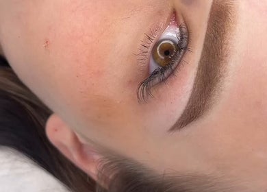 Close-up of a perfectly groomed eyebrow at Pro Studio Bournemouth, Bournemouth, England, GB.