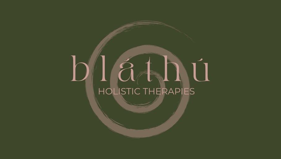 Logo of Sarah Burke Holistic Therapist in Northampton, England, GB on a green background with spiral design.