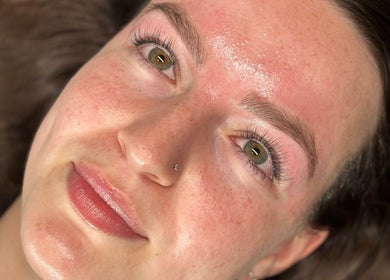 Close-up of glowing skin at Defined and Dewy Beauty, Melbourne, Victoria, AU.