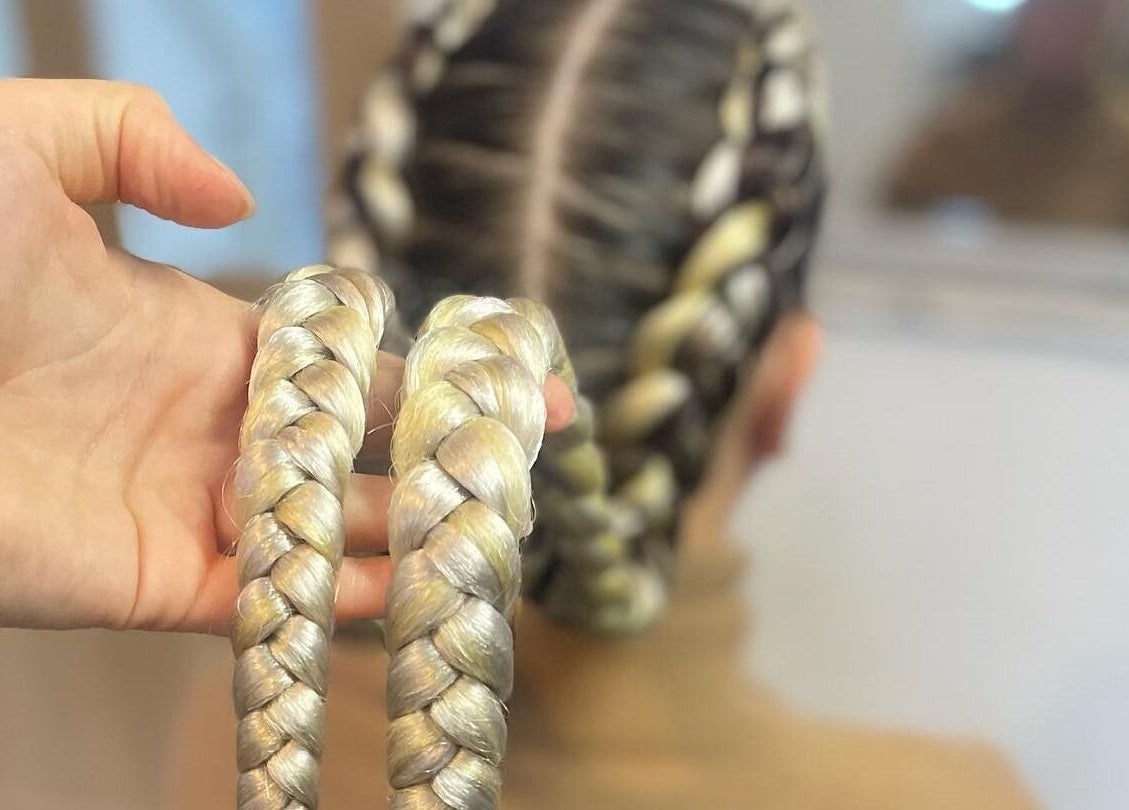 Intricate braids styled at CoCo Braids and Brows (Rugby), located in Rugby, England, GB. Perfect for stunning looks.