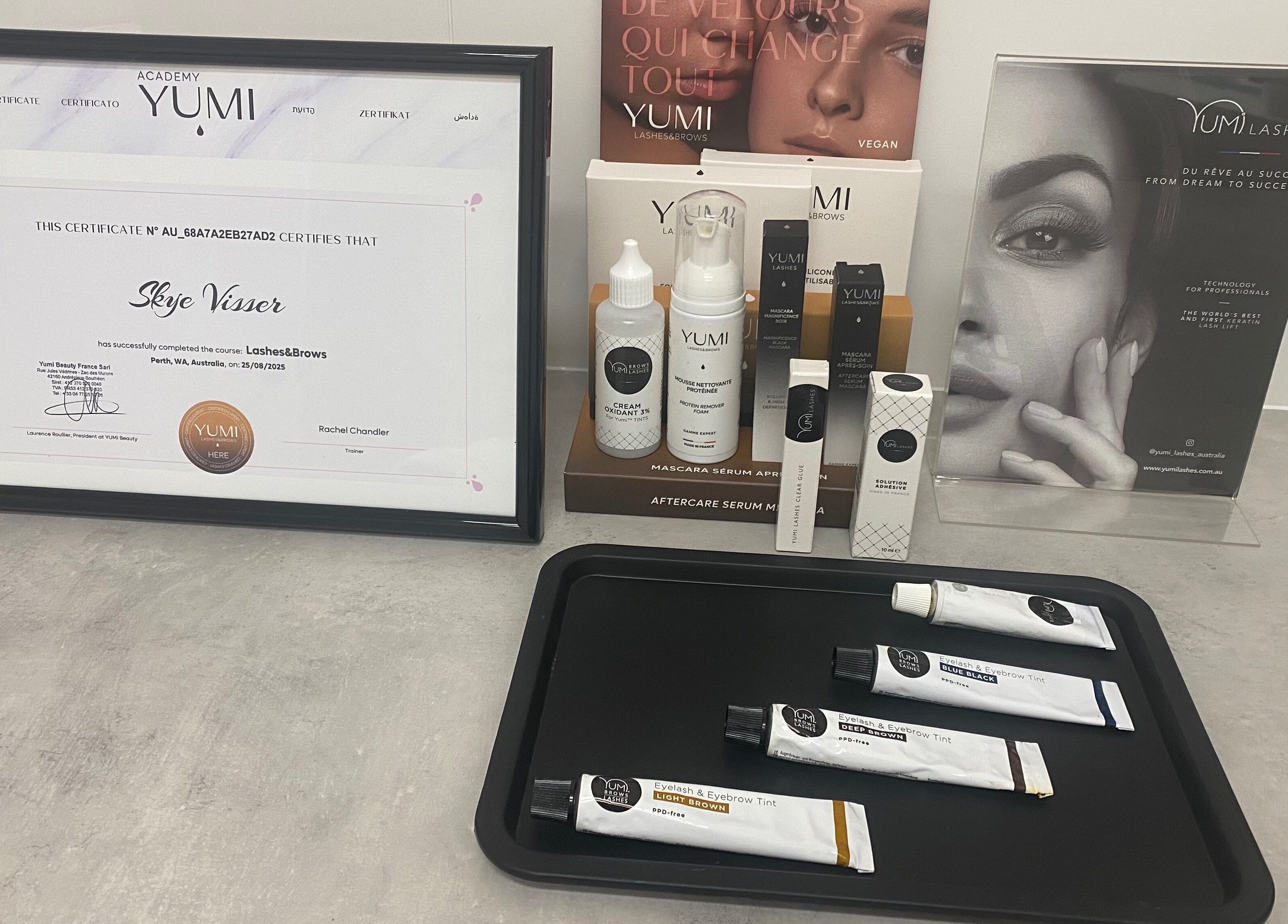 Yumi beauty certification and products at Arch & Curl Collective, Joondalup, Western Australia, AU.