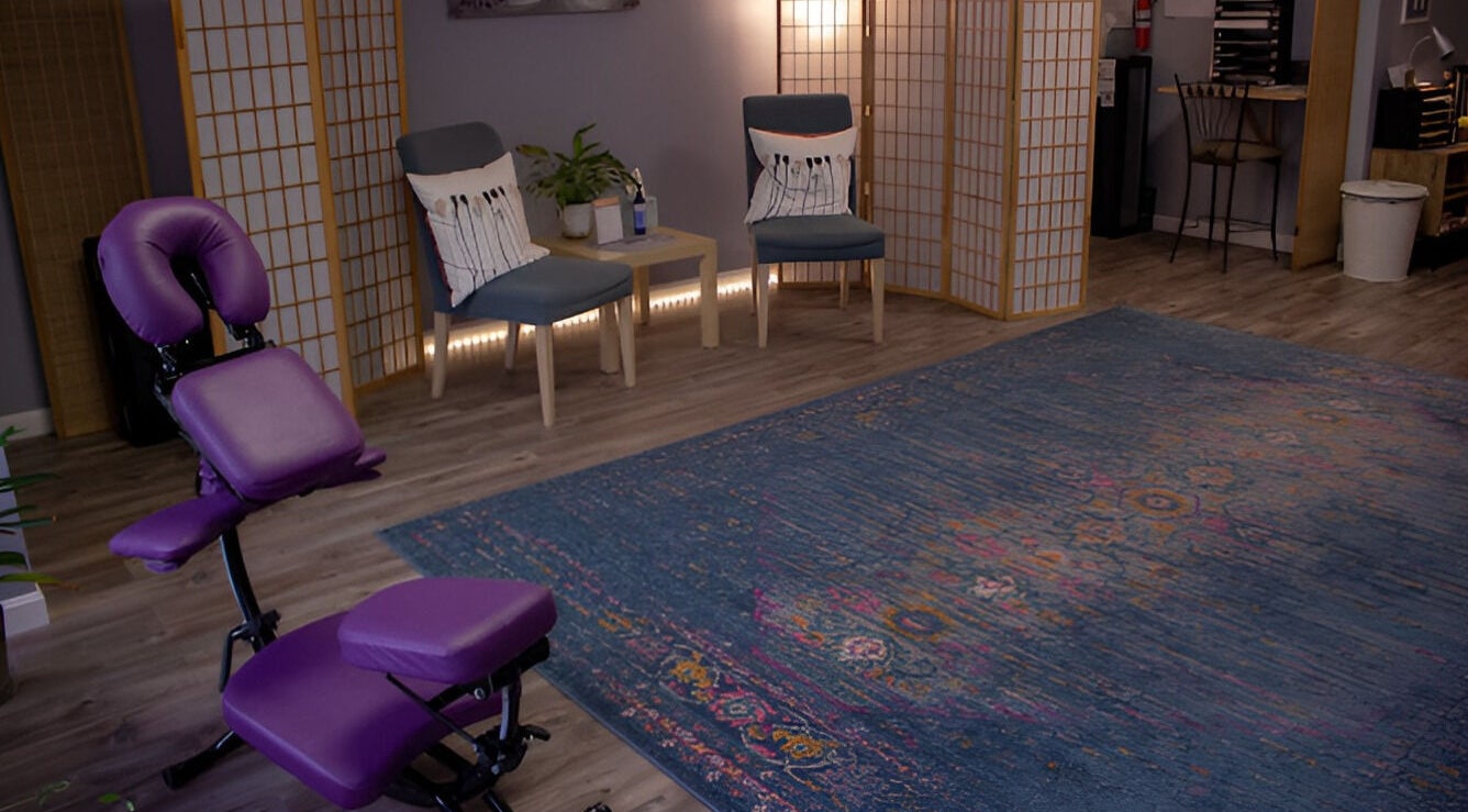 Cozy massage room at Body Kneads™, Inc (East Greenwich), East Greenwich, Rhode Island, US.