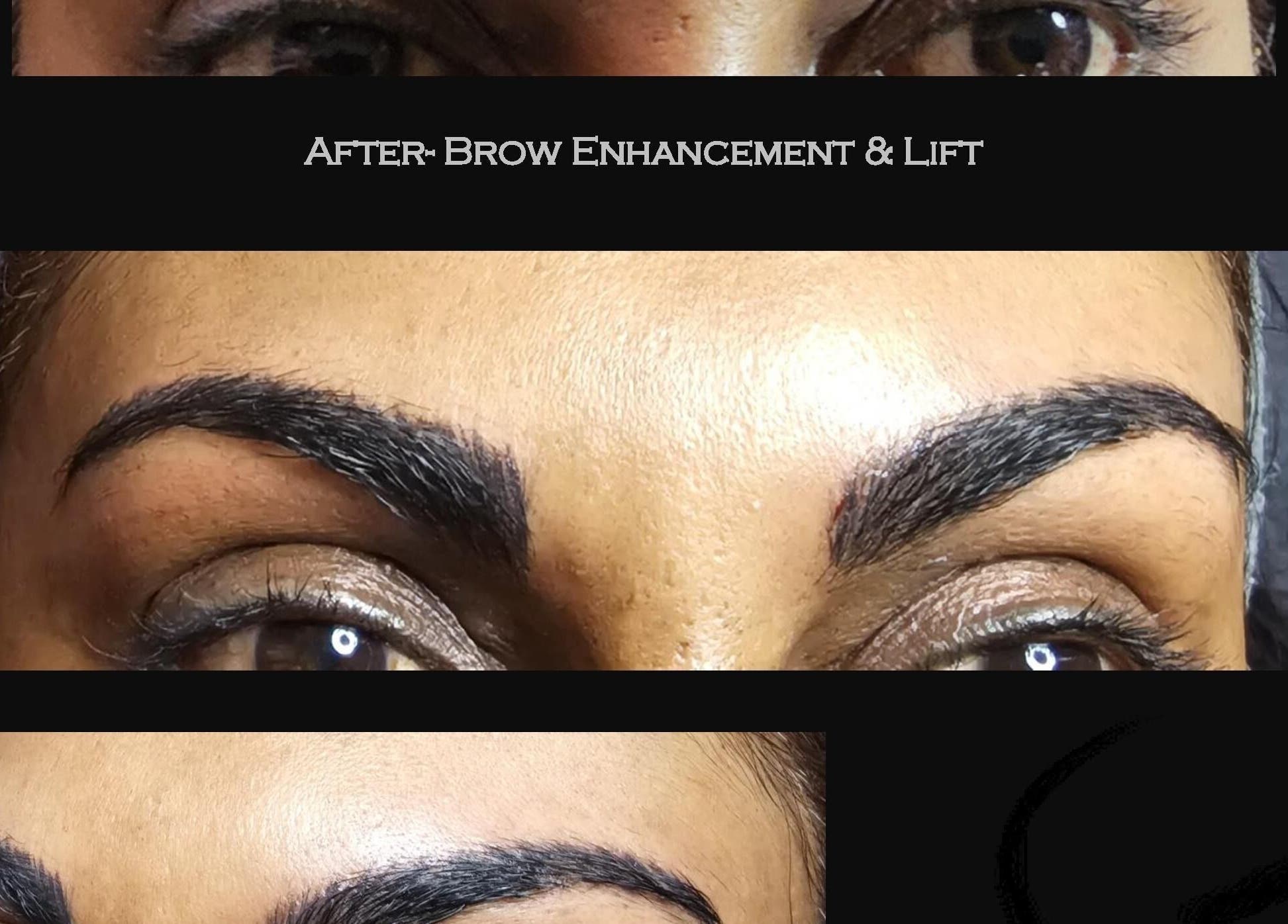 Brow enhancement at Vivacious Permanent Beauty, Pretoria, Gauteng, ZA, showcasing lifted, defined eyebrows.
