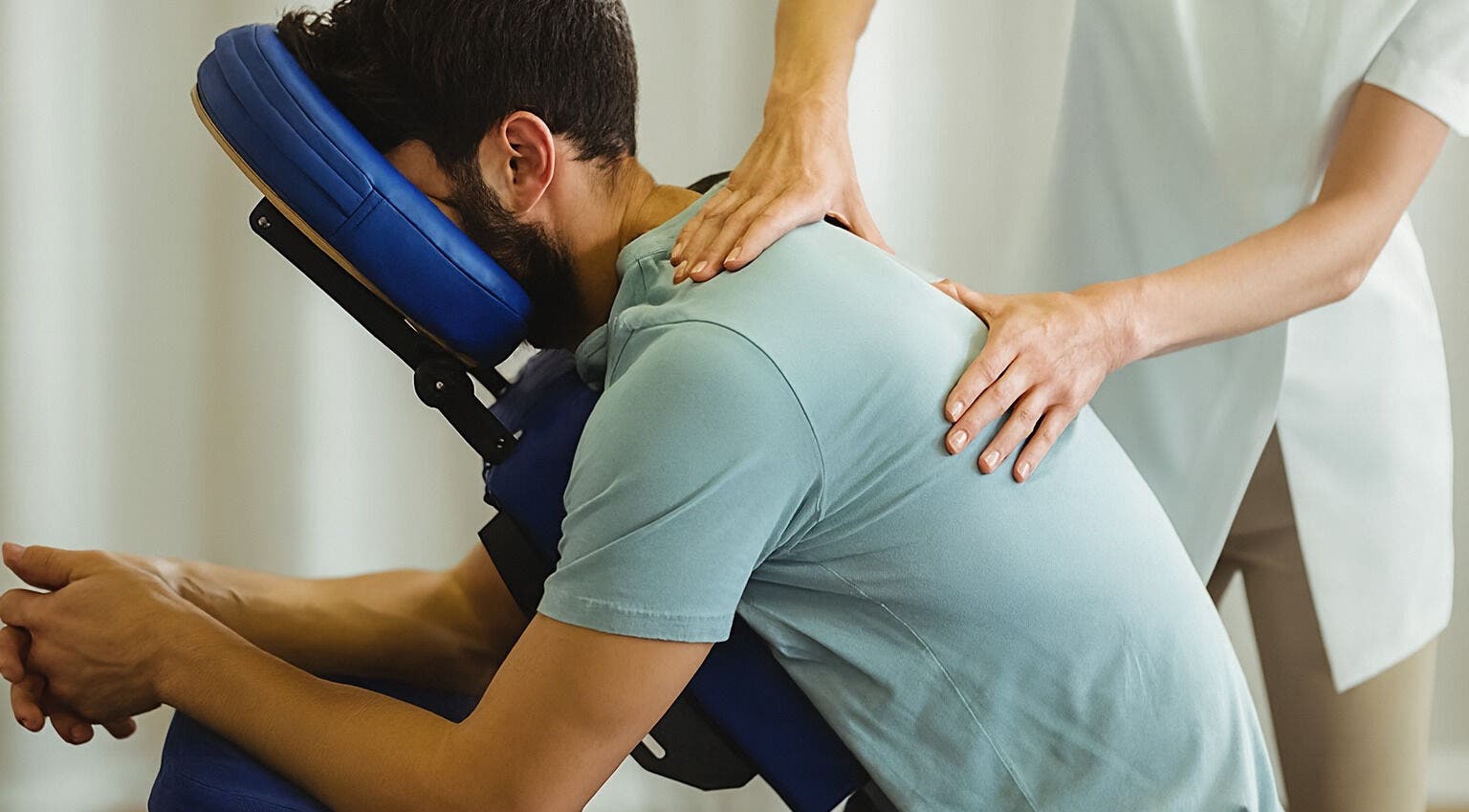 Chair massage at Board Intelligence Event Massage in London, England, GB on Wed 10/12/2025.