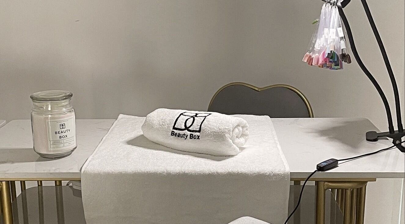 Manicure station at Beauty Box Ladies Salon, Dubai, Dubai, AE showcasing calming ambiance with neatly arranged tools.