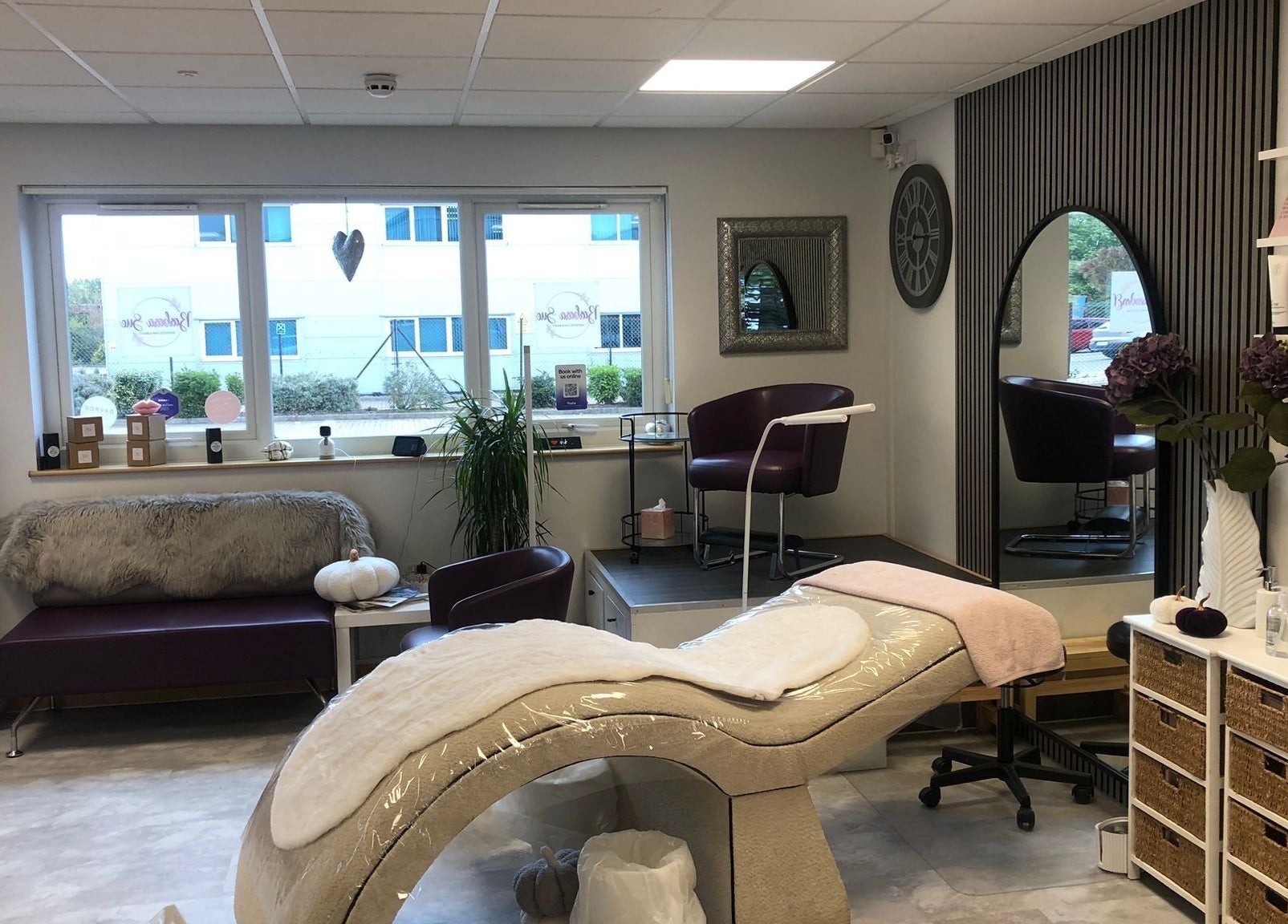 Relaxing interior of Barbara Sue Aesthetics Ltd, Felixstowe, England, showcasing treatment spaces.