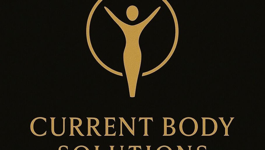 Current Body Solutions logo featuring golden figure in Houston, Texas, US.