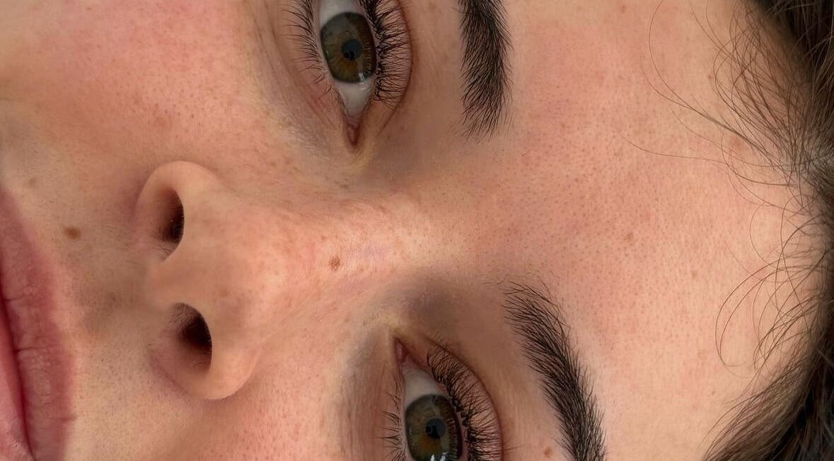 Close-up of lashes at Lashes by Hayley in Morecambe, England, GB.