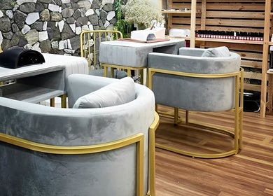 Luxurious nail spa chairs at Julia Beauty at Orchard, Singapore, SG. Elegant and inviting atmosphere.