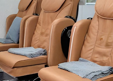Luxurious spa chairs at Julia Beauty at Orchard, Singapore, SG, offering ultimate relaxation.