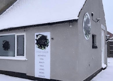 Lush Beauty and Massage venue in snowy Heath Hayes, England, GB offering aesthetics and wellness services.
