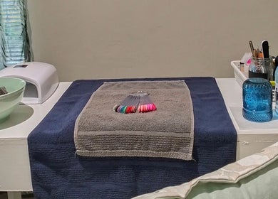 Cozy nail care setup at House of Beauty and Skincare in Grabouw, Western Cape, ZA featuring vibrant polish options.