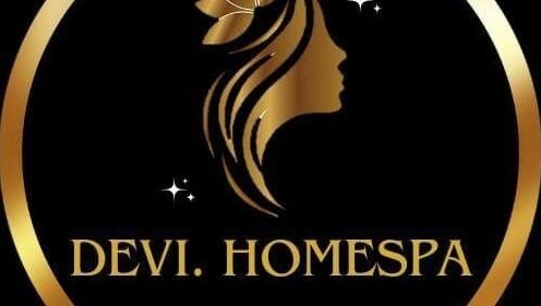 Elegant gold logo for Devi.homespa, Jawa Timur, Jawa Timur, ID with graceful feminine silhouette.