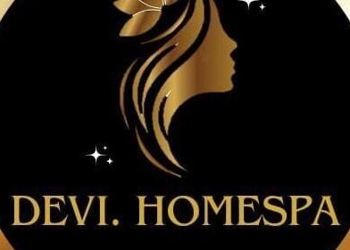 Elegant gold logo for Devi.homespa, Jawa Timur, Jawa Timur, ID with graceful feminine silhouette.
