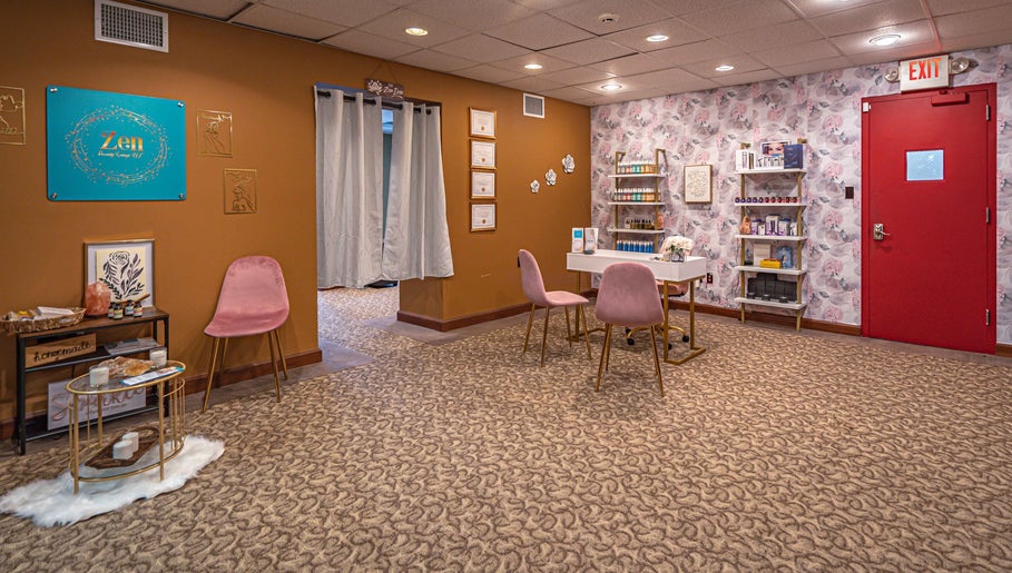Relaxing interior of Zen Beauty Lounge LLC, Stroudsburg, Pennsylvania, US showcasing its elegant and inviting decor.