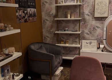 Cozy beauty lounge corner at Zen Beauty Lounge LLC, Stroudsburg, Pennsylvania, US with modern decor.