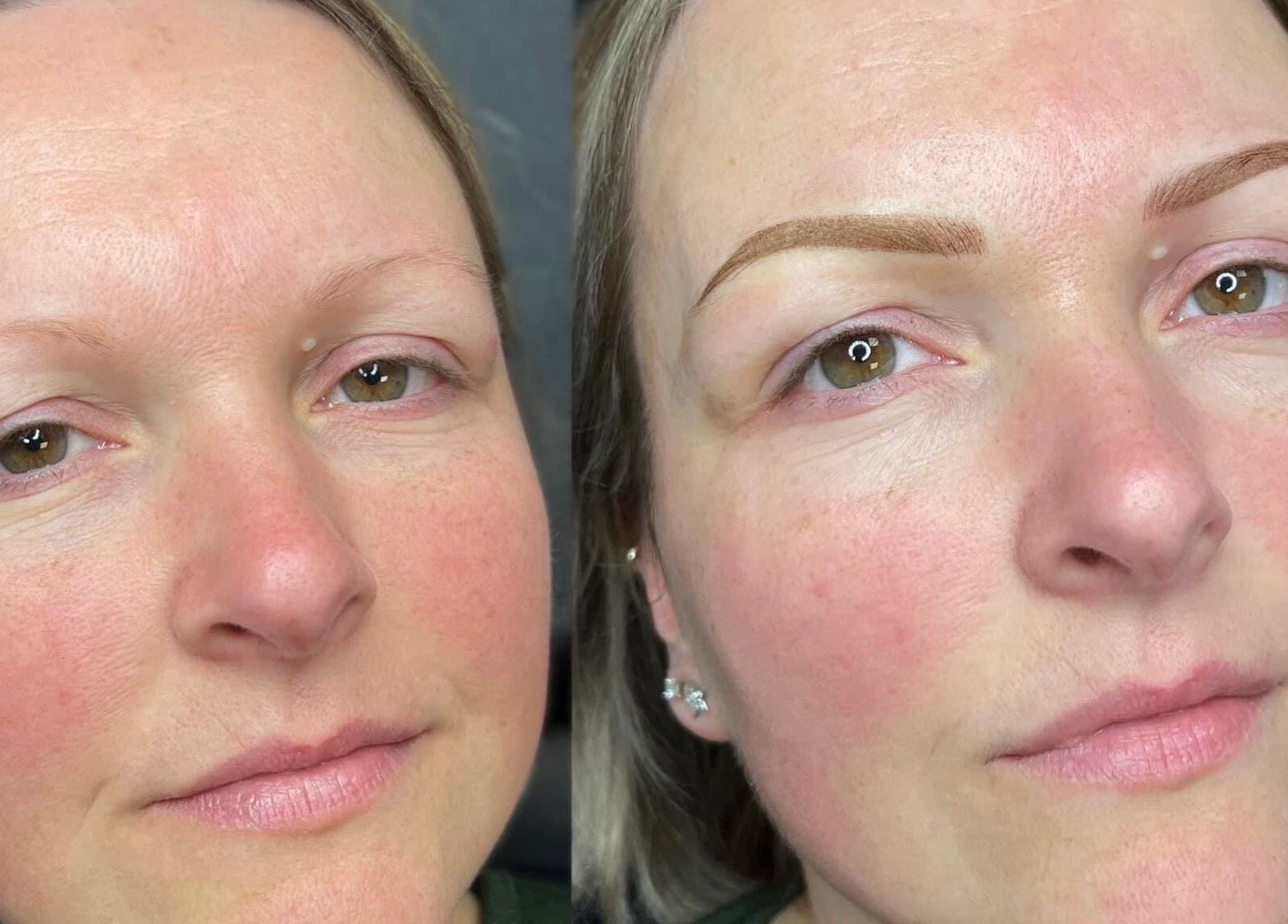 Before and after eyebrow transformation at Redefined Brows by Sarah - May in Lurgan, Northern Ireland, GB.