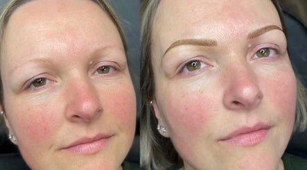 Before and after eyebrow transformation at Redefined Brows by Sarah - May in Lurgan, Northern Ireland, GB.