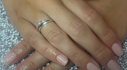 Beautiful nails with neutral polish at Princess Beauty by Sarah, Hasland, England, GB.