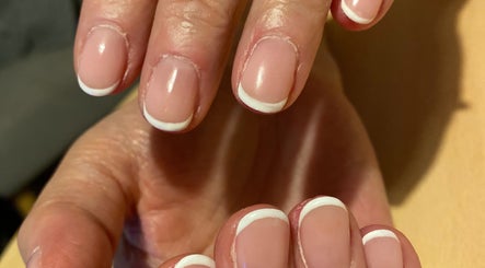 French manicure at Nail Nook in Bingley, England, GB, showcasing clean white tips and a glossy finish.