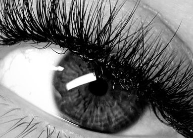 Close-up of elegant eyelashes at Selfie Lounge, London, England, GB, highlighting expert beauty care.