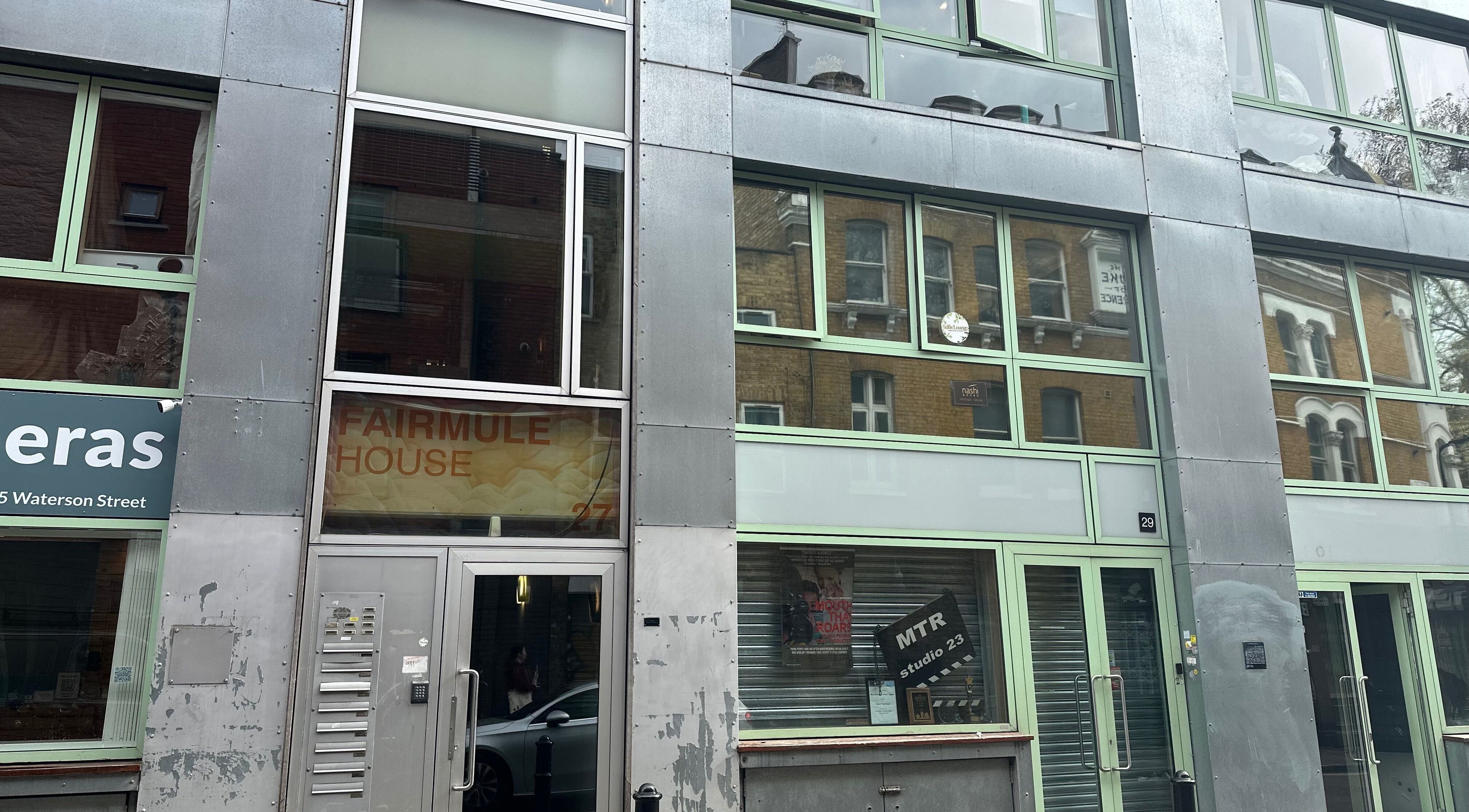 Exterior of ABeauty's, Alexis building in modern grey glass style at London, England, GB.