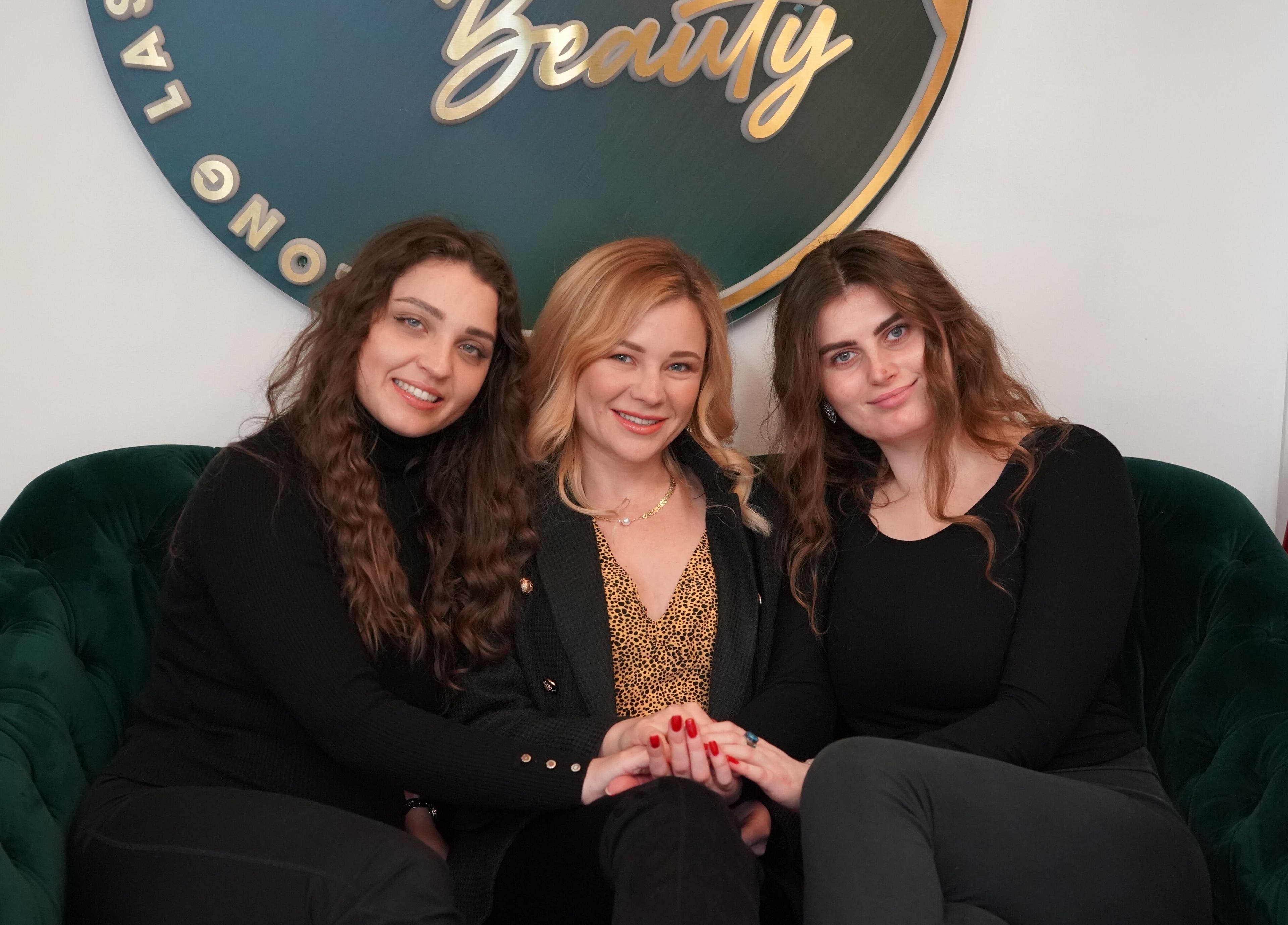 Team at ABeauty's, Alexis in cozy lounge setting, London, England, GB.