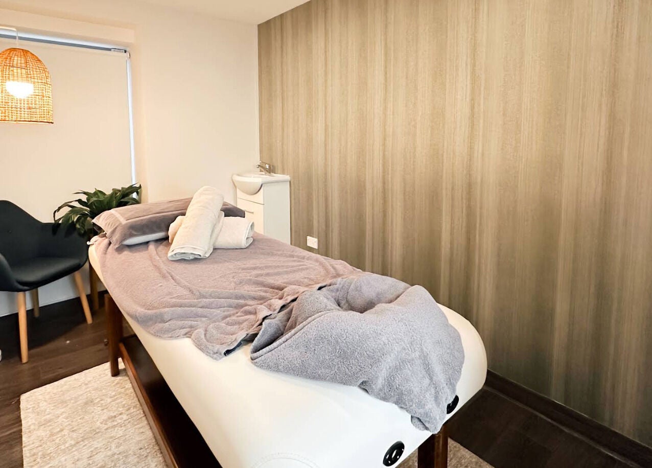 Relaxing massage room at The Serenity Bungalow, Drummoyne, New South Wales, AU with cozy settings.