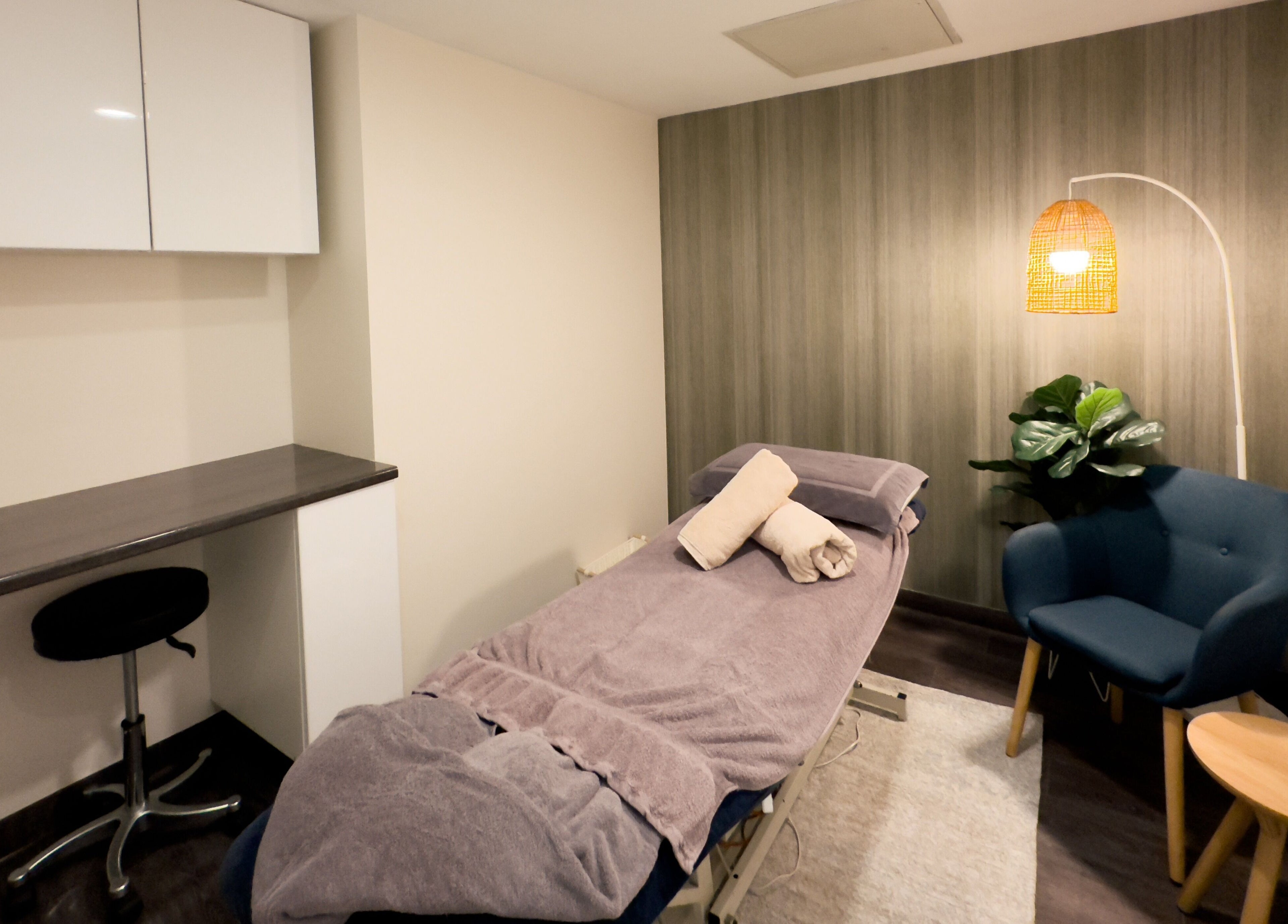 Relaxing massage room at The Serenity Bungalow, Drummoyne, New South Wales, AU with soothing decor.