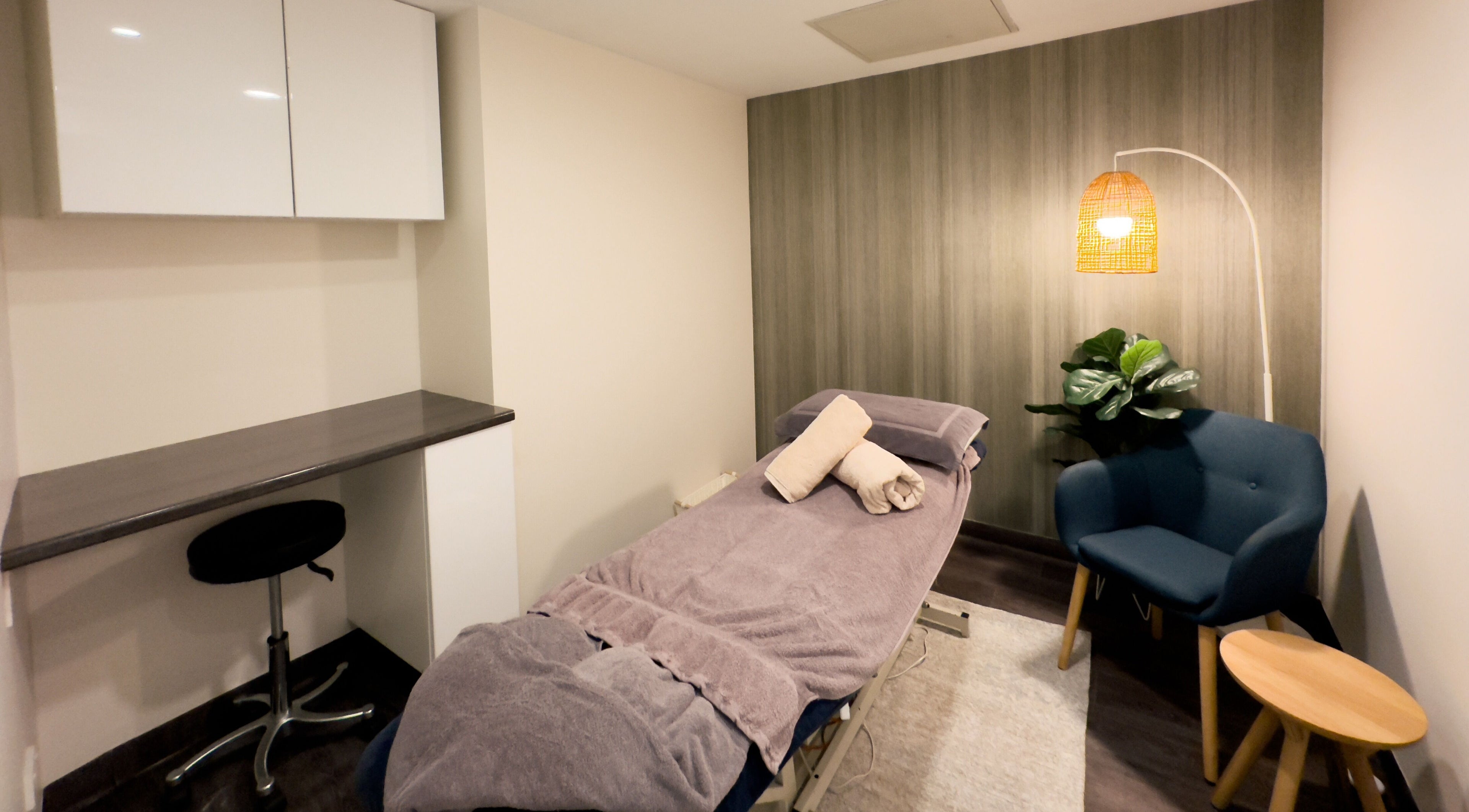 Relaxing massage room at The Serenity Bungalow, Drummoyne, New South Wales, AU with soothing decor.