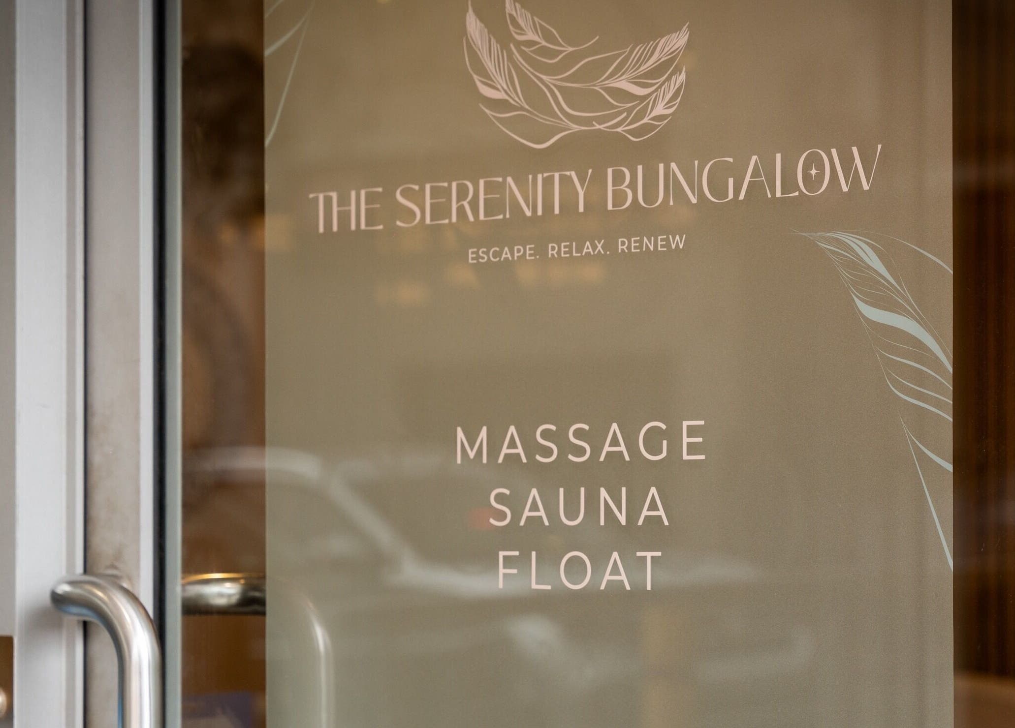 Entrance of The Serenity Bungalow, Drummoyne, offering massage, sauna, float services.
