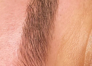 Detailed view of eyebrow grooming at House of Terri Brows, located in Rozelle, New South Wales, AU.
