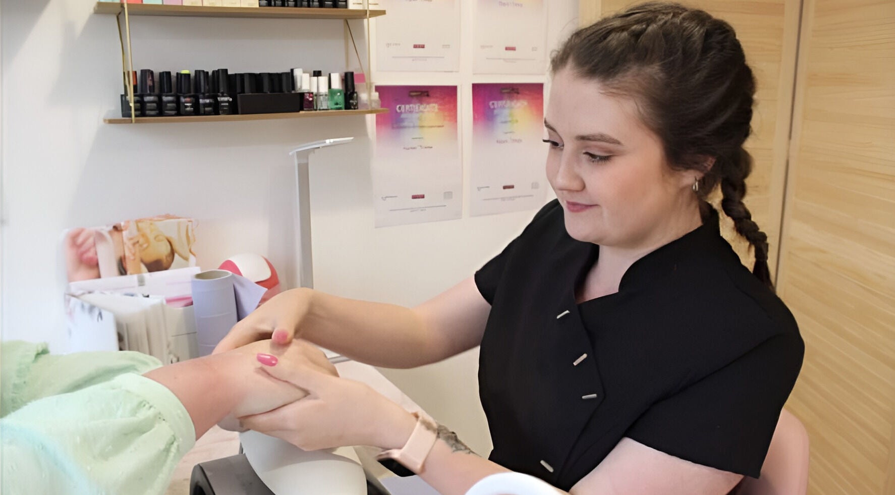 Manicure service at No.8 The Nail and Beauty Lounge, Gressenhall, England, GB. Relaxing salon experience.