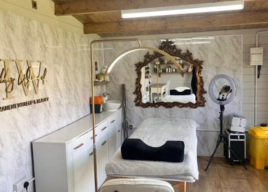 Elegant treatment room at Holly Wood semi permanent make up & beauty, Chichester, England, GB.