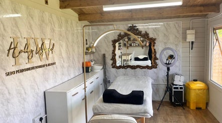 Elegant treatment room at Holly Wood semi permanent make up & beauty, Chichester, England, GB.