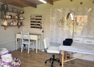 Tranquil interior of Holly Wood semi permanent make up & beauty in Chichester, England, GB.