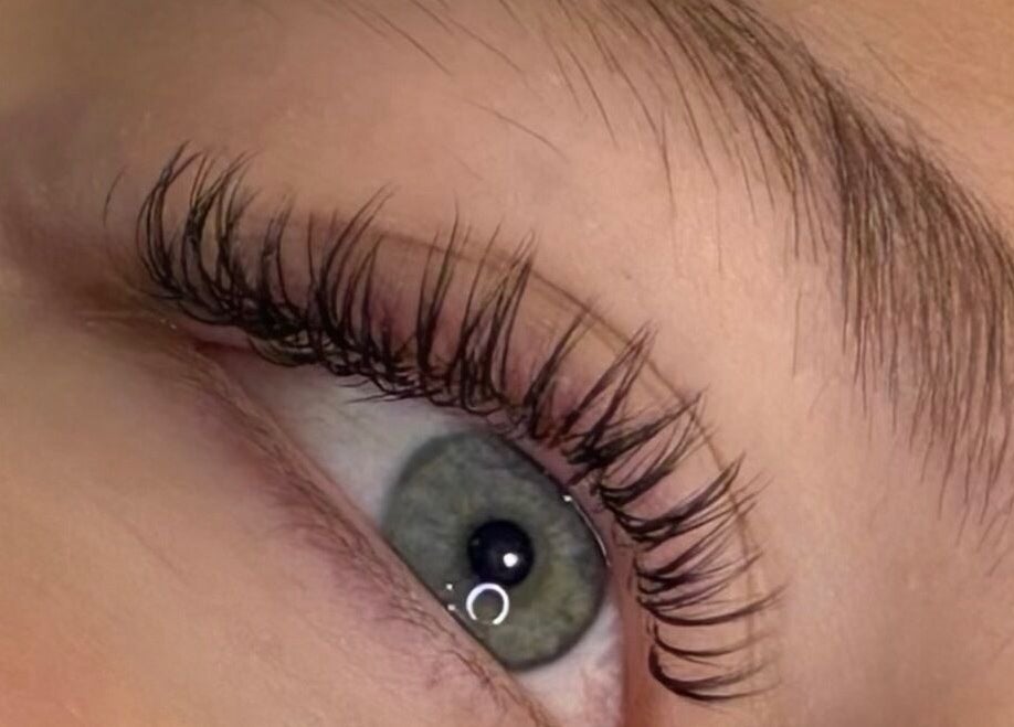 Close-up of beautifully enhanced lashes at Lash & Beauty by Tamsin, Crowborough, England, GB.
