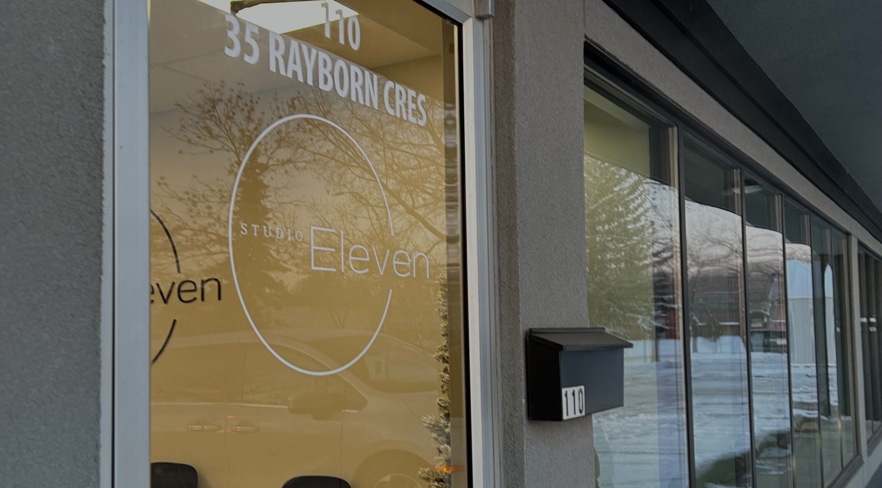 Front window display of Xoéy Nail Artistry in St. Albert, Alberta, CA.