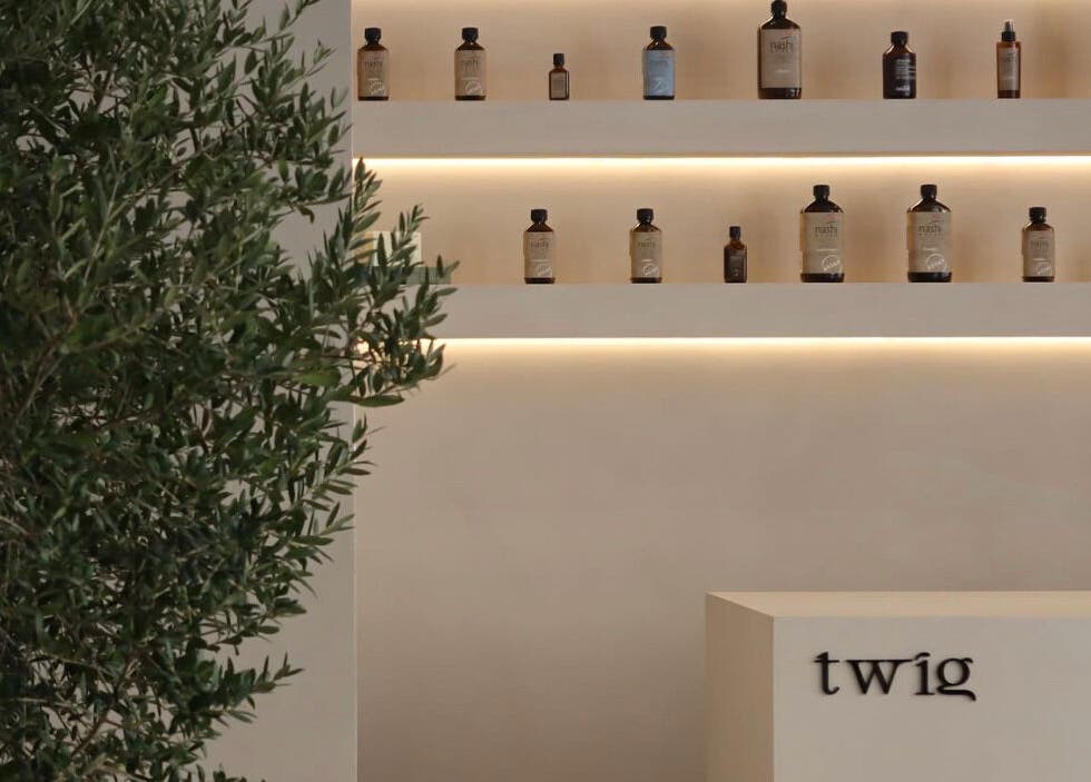 Natural decor and shelves at Twig, Sharjah showcasing elegant product display in Sharjah, AE.