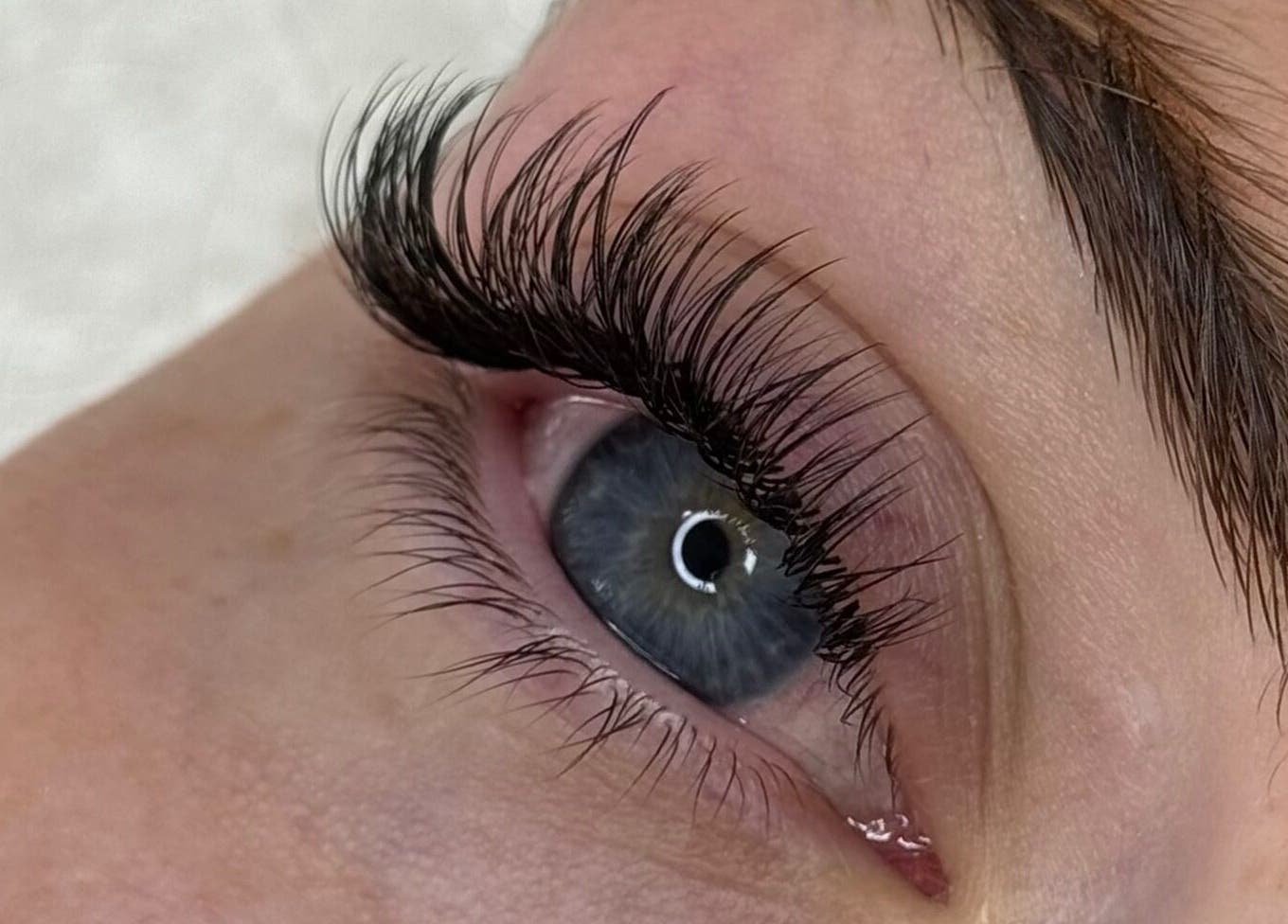 Close-up of expertly applied eyelash extensions at Anita Yasmin Beauty, Warrimoo, New South Wales, AU.