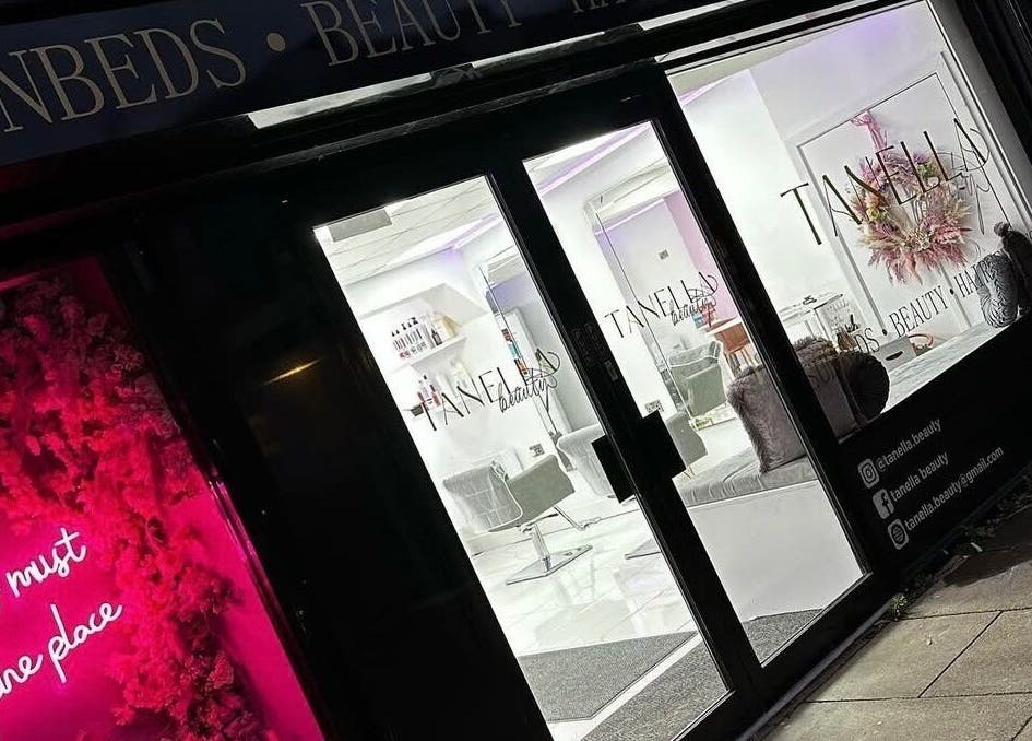 Tanella Beauty's stylish entrance in Gateshead, England, GB, showcases a welcoming and chic beauty salon.