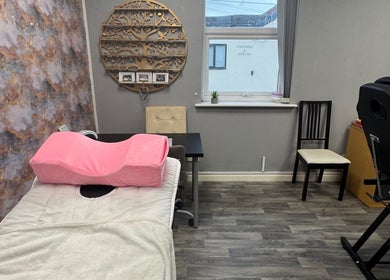 Relaxing therapy room at Lavish Beauty & Aesthetics in Castleford, England, GB with soothing decor and massage table.