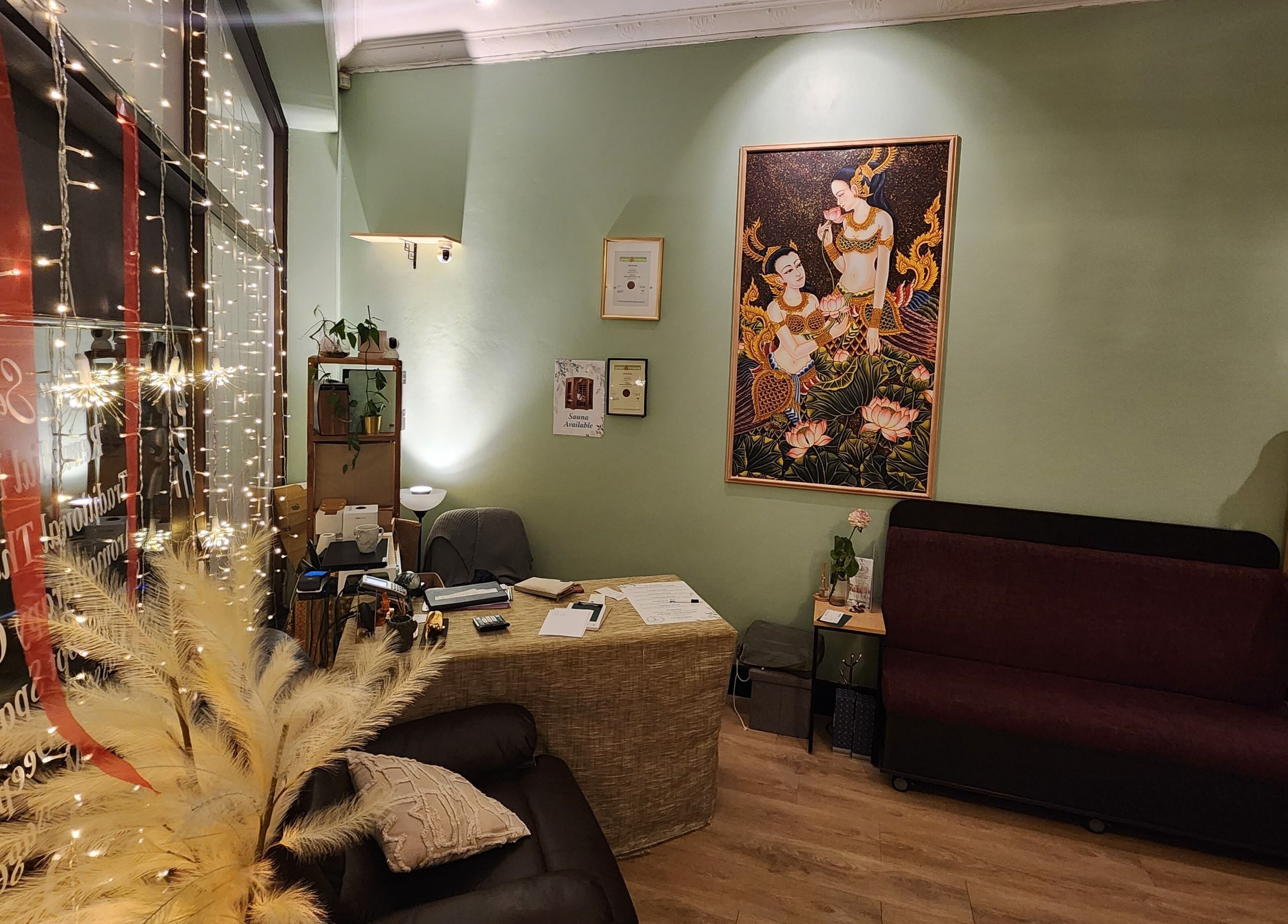 Cozy waiting area at The One Remedial Massage and Spa Five Dock, Five Dock, New South Wales, AU with decor and seating.