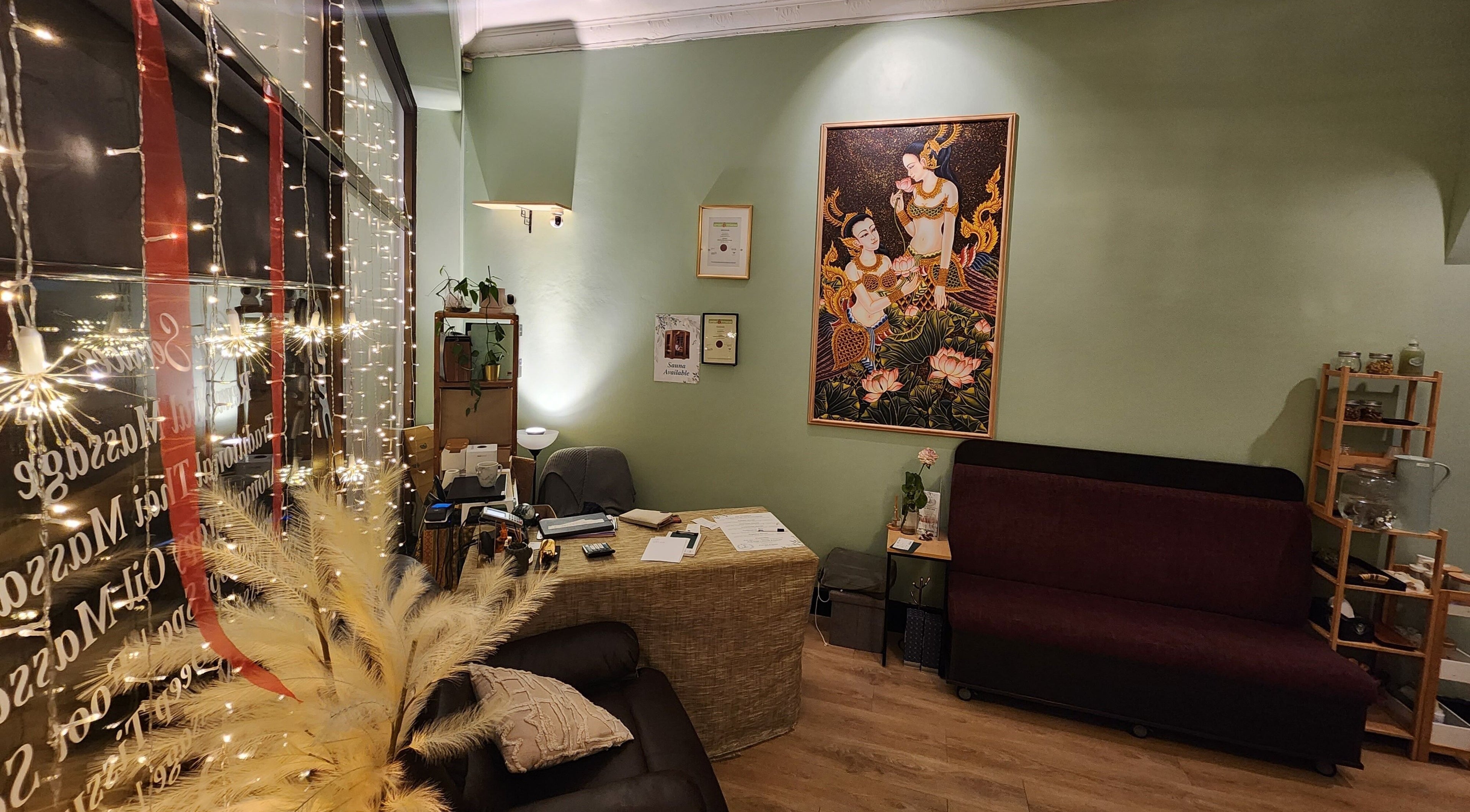 Cozy waiting area at The One Remedial Massage and Spa Five Dock, Five Dock, New South Wales, AU with decor and seating.