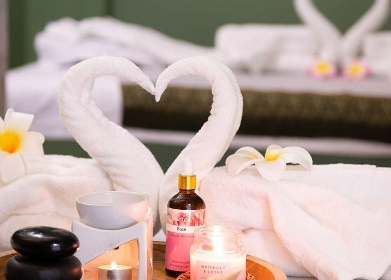 Relaxing spa scene with candles and towels at The One Remedial Massage and Spa Five Dock, Five Dock, New South Wales, AU.
